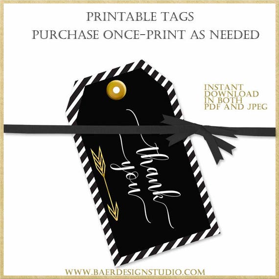Printable Tags Black and Gold Printable Tags Gold Arrow