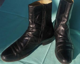 Mens black Leather Ankle Boots - Mens 7.5D