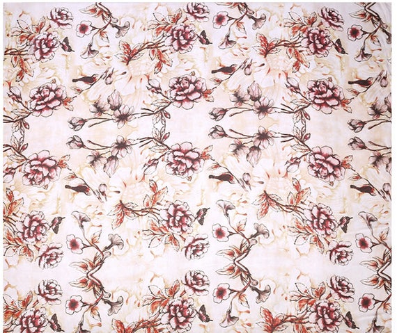 100% fine silk chiffon fabric, floral printing 53