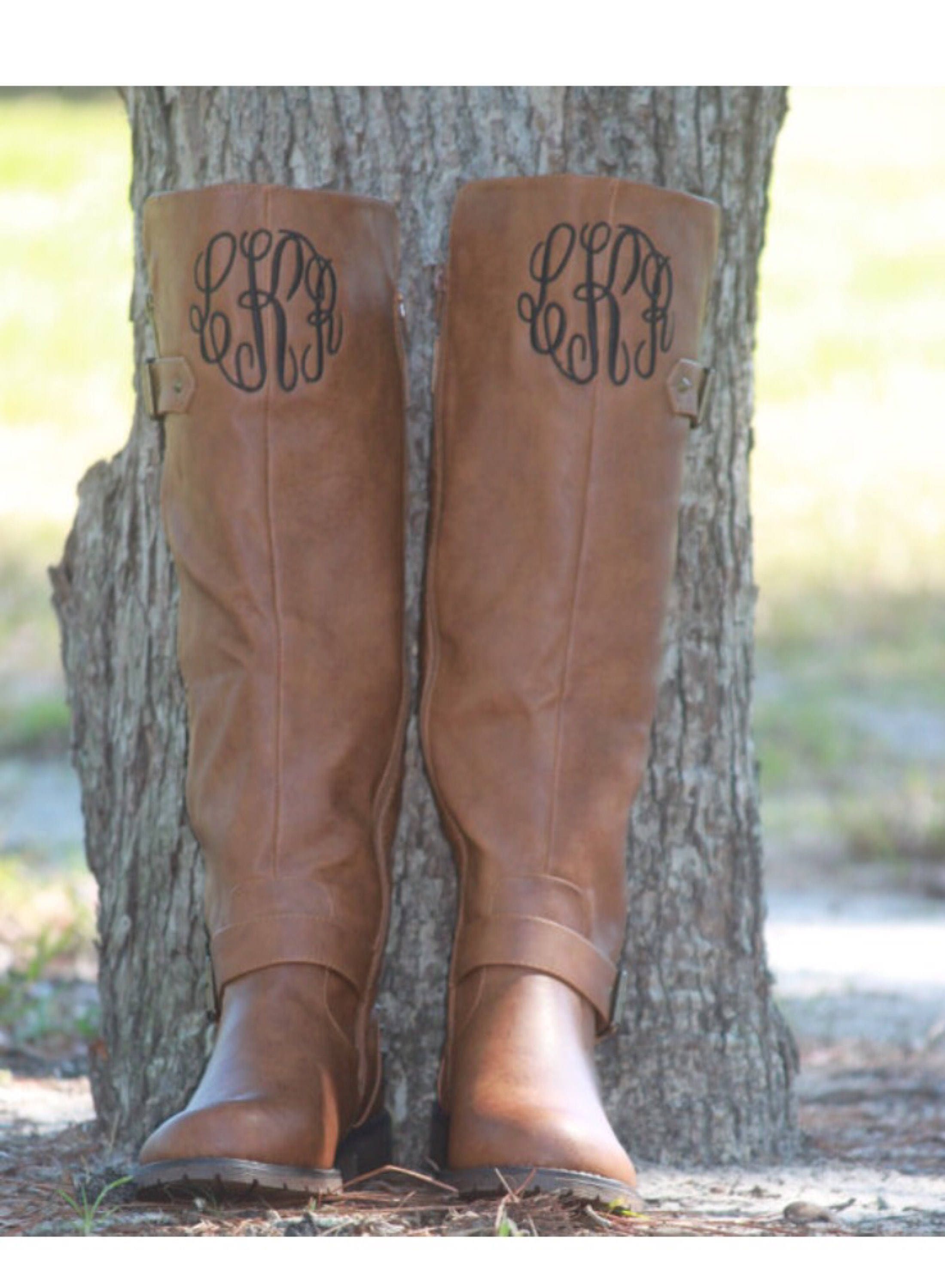 Monogrammed Riding Boots Quilted Boots Women's Boots