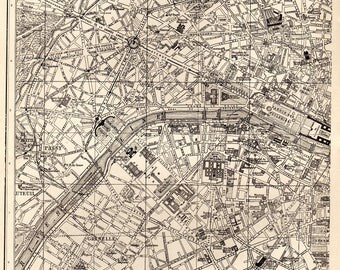 Map of paris | Etsy