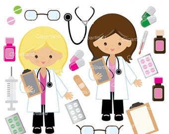 ON SALE INSTANT Download. Cd_4_doctor clipart. Doctor girl clipart. Personal and commercial use.