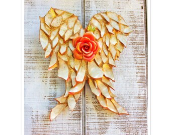 Angel wings wall decor, mosaic wall art on wood, mosaic wings, wings wall hanging,wings art, angel decor,Floating in Comets Dust