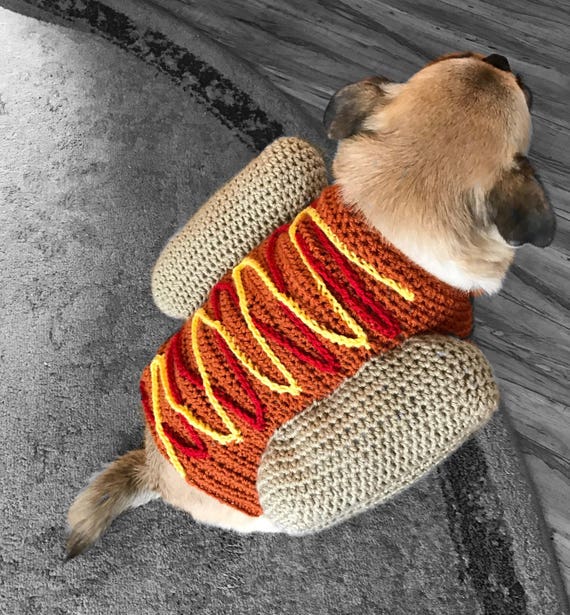 Hotdog sweater dog costume crochet dog sweater puppy shirt