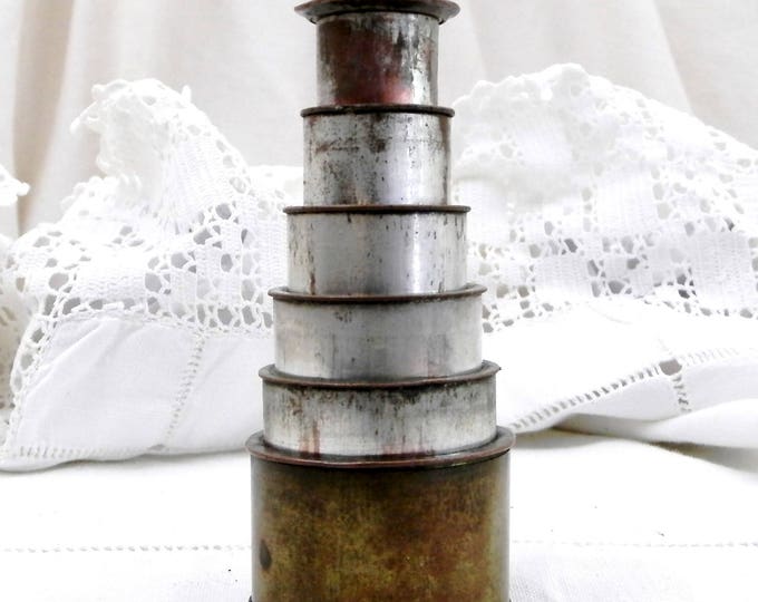 Rare Working Antique Brass Pocket Opera Telescope, Folding Monocle Opera Glasses, French Telescopic Long Vue, Curios, Collection, Decor