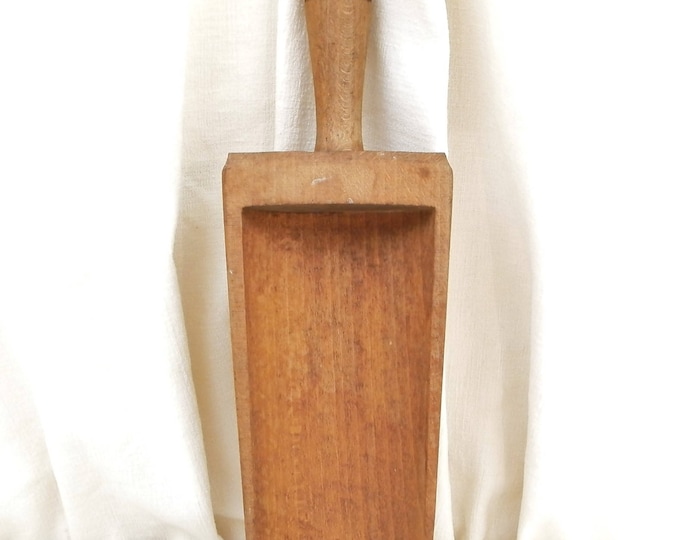 Large Antique Wooden Baker's Flour Scoop, French Farmhouse Kitchen Decor, Retro Cottage Kichenalia, Grain Scoop, Vintage Kitchen Utensil