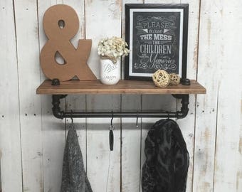 ON SALE coat rack, wall coat rack, rustic shelf, rustic coat rack, coat rack shelf, wood coat rack