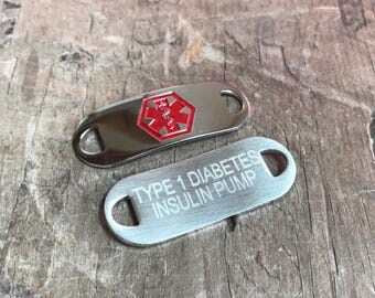 Medical Identification Tag FREE Engraving Stainless Steel Interchangeable Tag with Medical ID Bracelets