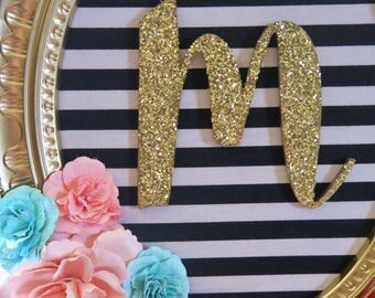 A-Z Girl Nursery Letters Baby Girl Nursery Art Pink and Gold Wall Letters Shabby Chic Nursery Decor