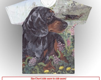Dachshund T-Shirt All Over Dapple Doxie Wiener Dog Shirt Puppy Dreamer Apparel