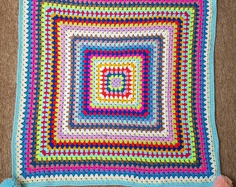 Granny square blanket | Etsy
