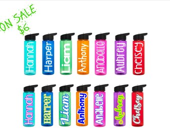 ON SALE! Personalized Water Bottle - Kids Water Bottle - Teacher Water Bottle - Gifts For Employees - Bulk Gifts, colored ONLY