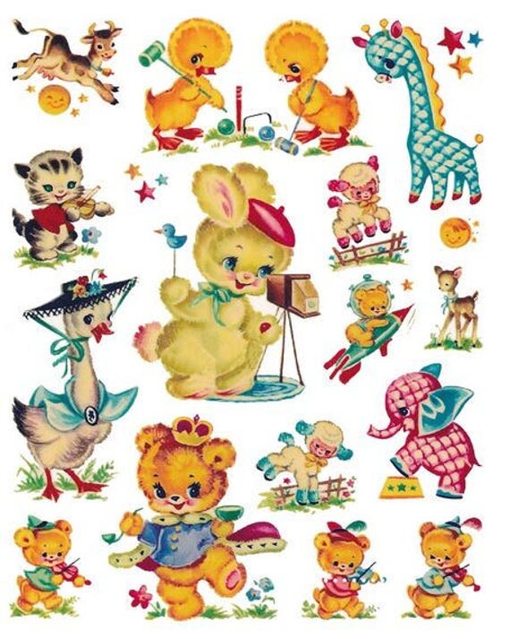 AsSoRTeD VinTaGe RePrO NuRSeRY ShaBby DeCALs