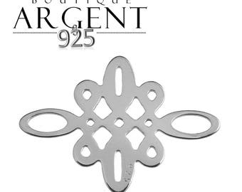Charm 925 sterling silver 18mm connector geometric shaped insert