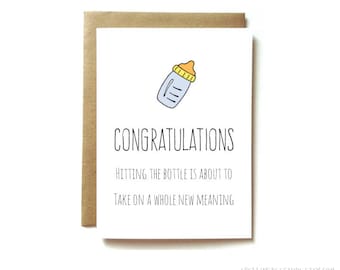 FUNNY PREGNANCY CONGRATULATIONS Card. Retro/ Vintage humorous