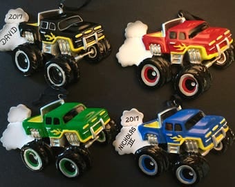Monster Truck Personalized Christmas Ornaments