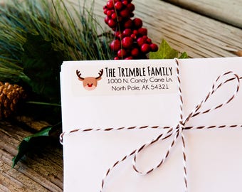 Christmas Card Sticker Labels Return Address Label Holiday