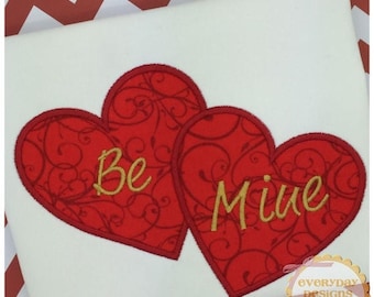 Labor Day Sale Double Heart Applique Design for Machine Embroidery Instant Download