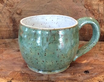 Pottery mug - coffee mug - Ceramic Mug - Green Mug