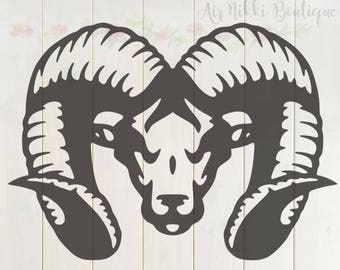 Ram SVG, PNG, DXF files, instant download