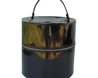 Black Hat Box, Hat Box, Wig Box, Black Suitcase, Hat Box For Travel, Hat Box Wedding, Vintage Suitcase Large, Round Hat Box, Train Case, 60s