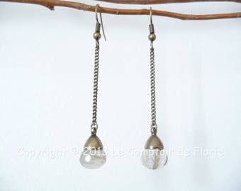 DESTASH earrings with rutilated quartz drops