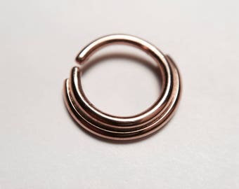 Silver Quad Stacked Beaded Septum Ring Piercing Hoop