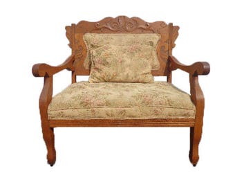 Eastlake Antique Victorian Sofa Loveseat Settee French Provincial Photo shoot Shabby Chic Seating Carved Wood Love Seat Wedding Furniture