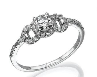 Diamond Engagement Ring Vintage Ring Antique Ring Art Deco ring engagement band Wedding ring Infinity Ring gispandiamonds
