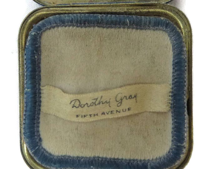 Dorothy Gray Compact, 1940s Square Blue Makeup Compact, Vintage Collectible Mirror Compact