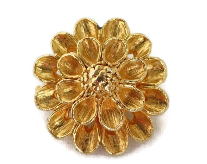 Scarf Clip - Vintage Gold Tone Flower Clip, Patent Pending, Dress Clip, Women's Accessory, Gift for Her, FREE SHIPPING