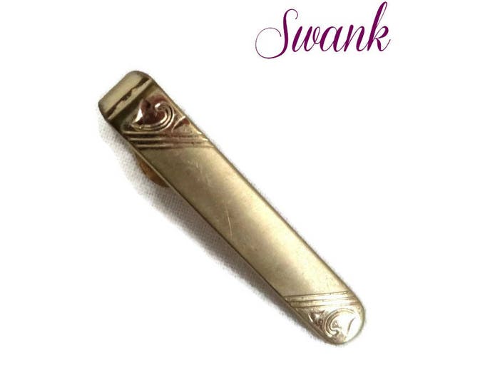 Swank Gold Tone Tie Bar, Vintage Men's Jewelry, Suit Accessory Formal Wear Gift for Him, Gift Boxed