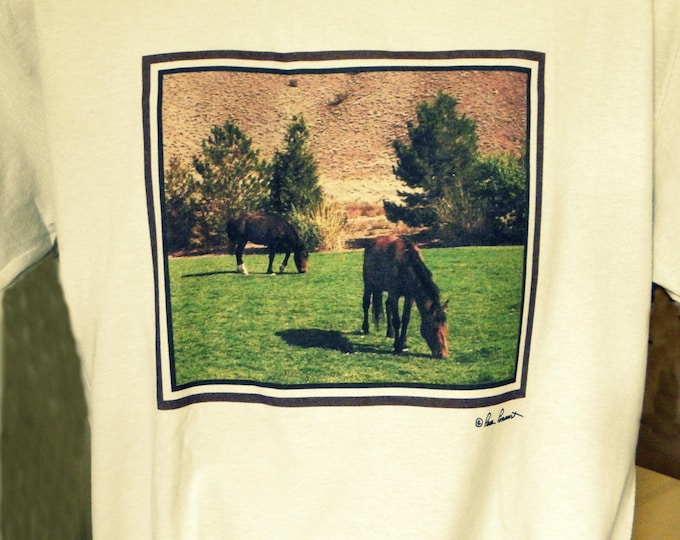 FOR THE HORSE Lover: A Crew neck style T-shirt created by Pam Ponsart of Pam's Fab Photos in your choice of 3 Colors