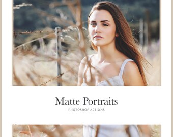 Matte Portraits Photoshop Actions - 20 Matte Photoshop Actions - Wedding, Newborn, Graduation, Portrait
