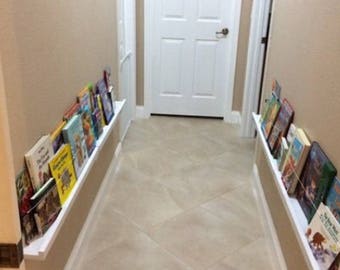 42 to 60 inches long multiple shelves Painted or Stained floating shelves Floating Picture Ledge Nursery Book Ledghome deor