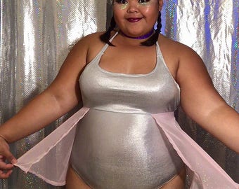 Fairy princess bodysuit | halter bodysuit with attached skirt | plus size | made to order | rave wear festival outfit halloween costume