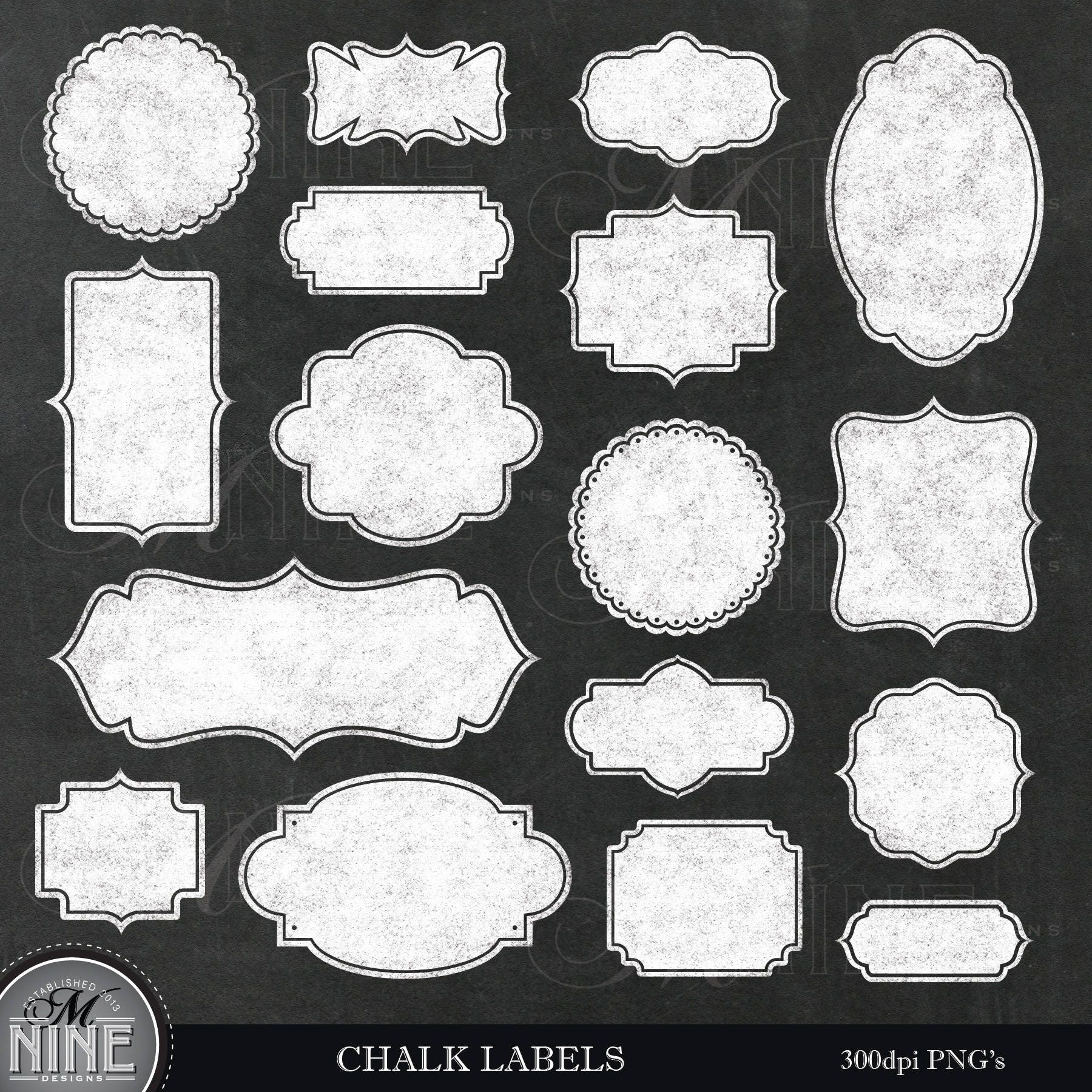 Chalk LABEL FRAMES Clip Art / Chalkboard Frame Clipart / Chalk