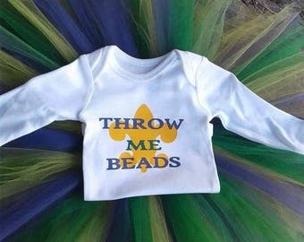 mardi gras baby onesie