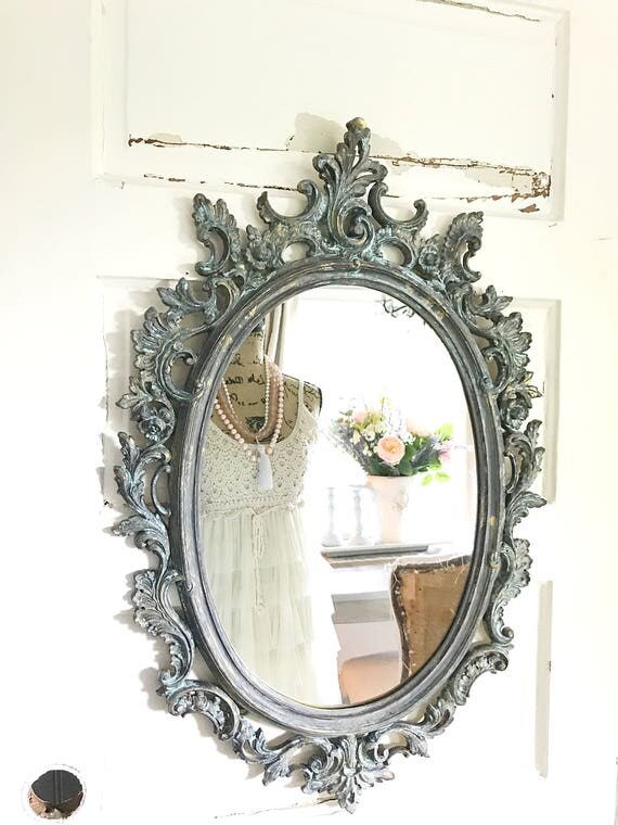 shabby chic mirror blue painted nursery mirror large ornate shabby chic mirror blue painted nursery mirror large ornate
