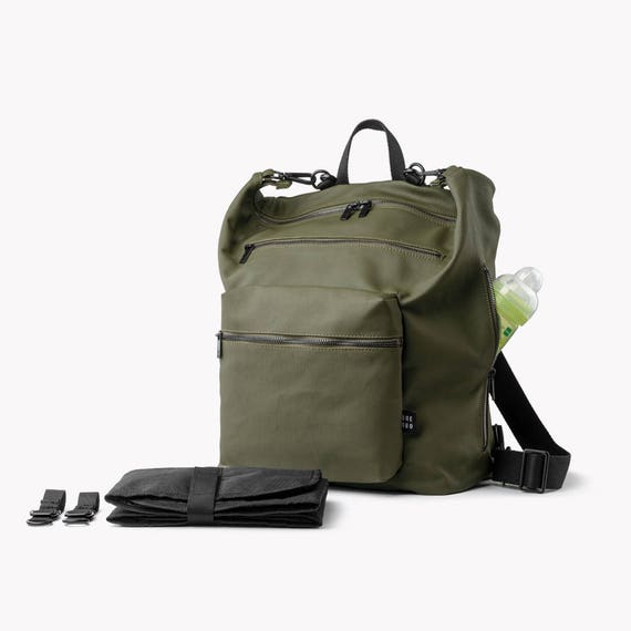 green diaper bag backpack