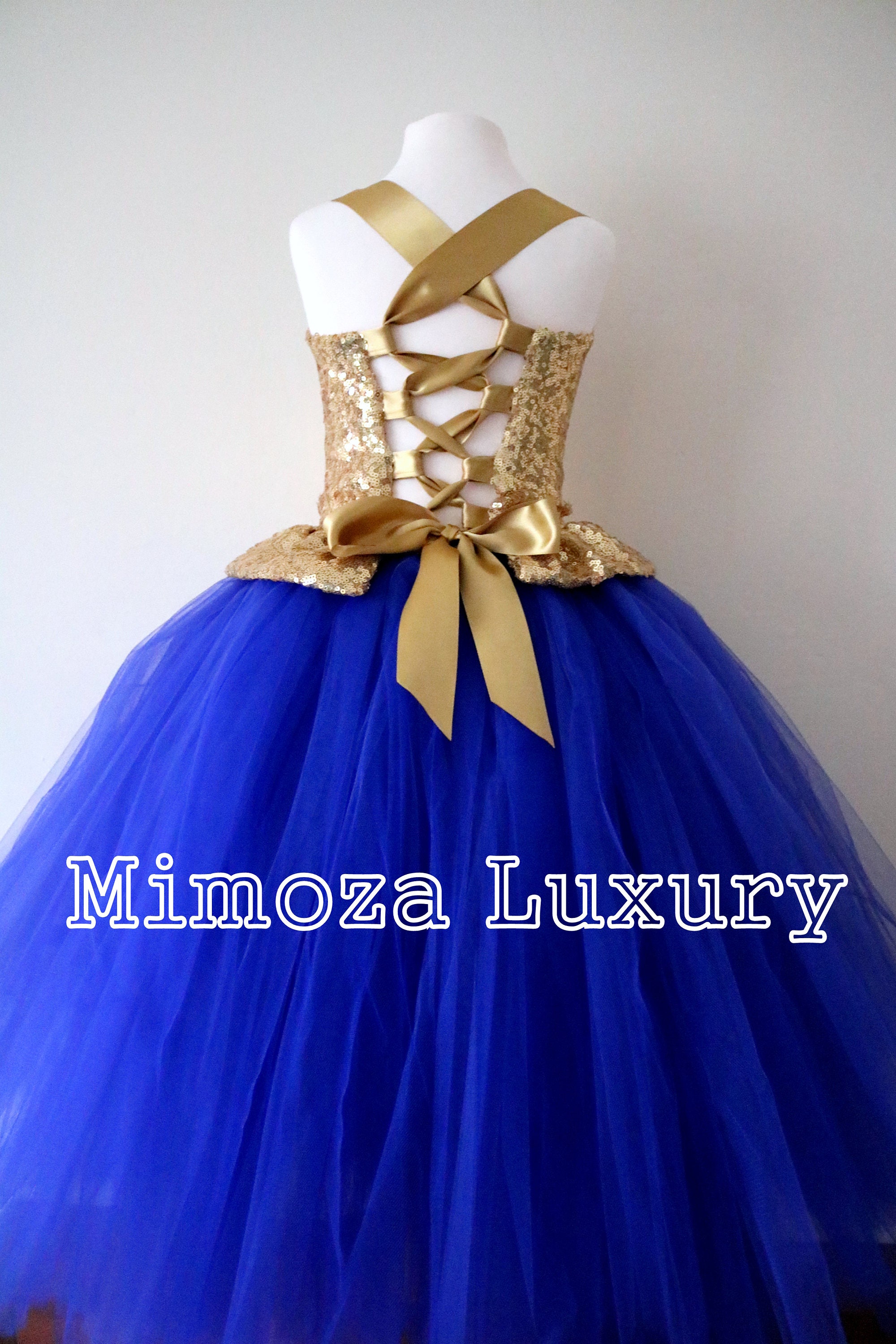 Royal Blue And Yellow Flower Girl Dresses