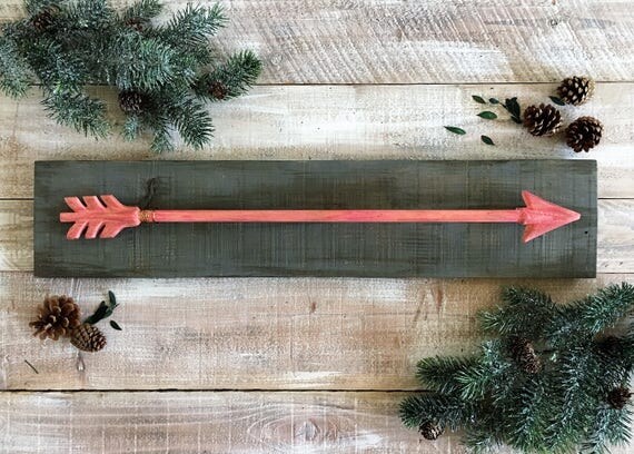 Arrow Wall Hanging on Reclaimed Wood