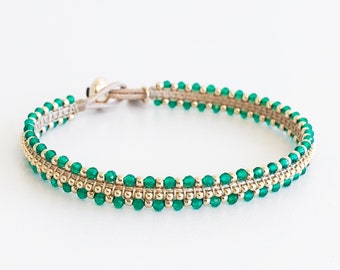 Green onyx bracelet | Etsy