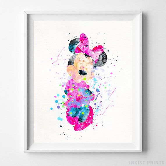 Minnie Mouse Print Minnie Mouse Art Minnie Watercolor