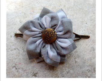 Barrette à cheveux Fleur en tissu - 1