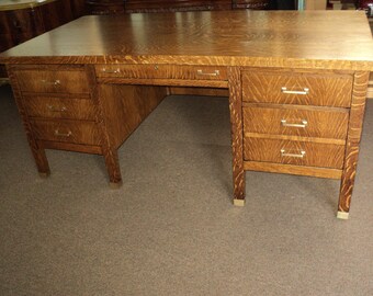 Antique Oak Executive Desk, circa 1900-1910