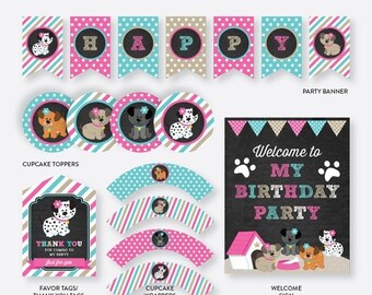 Puppy Paw-ty Dog Theme Birthday Party DIY/Printable