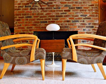 Mid Century Circle Tripod Lamp with Rice Paper Shade