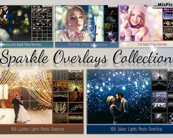 Sparkle Overlays Collection, golden lights, silver lights, bokeh, wedding art, glitter effect, sparkles, photo overlays, christmas, new year