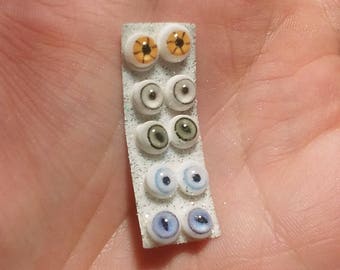 5 pairs of hand made ghost snake reptile bird eyes approx.4-4.5 mm iris OOAK